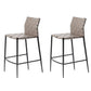 Modern Faux Leather Counter Stool Square Low Back Bar Stool for Indoor Grey 2 Piece Set Clearhalo 'Bar Furniture' 'Bar Stools' 'bar_stools' 'furn' 'furn_bar_stools' 'Furniture' 'Kitchen & Dining Furniture' 6869882
