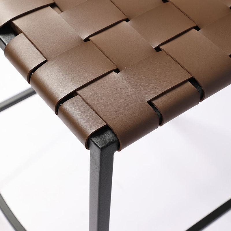 Modern Faux Leather Counter Stool Square Low Back Bar Stool for Indoor Clearhalo 'Bar Furniture' 'Bar Stools' 'bar_stools' 'furn' 'furn_bar_stools' 'Furniture' 'Kitchen & Dining Furniture' 6869888