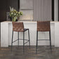 Modern Faux Leather Counter Stool Square Low Back Bar Stool for Indoor Clearhalo 'Bar Furniture' 'Bar Stools' 'bar_stools' 'furn' 'furn_bar_stools' 'Furniture' 'Kitchen & Dining Furniture' 6869891