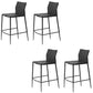 Modern Faux Leather Counter Stool Square Low Back Bar Stool for Indoor Black 4 Piece Set Clearhalo 'Bar Furniture' 'Bar Stools' 'bar_stools' 'furn' 'furn_bar_stools' 'Furniture' 'Kitchen & Dining Furniture' 6869893