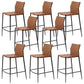 Modern Faux Leather Counter Stool Square Low Back Bar Stool for Indoor Brown 8 Piece Set Clearhalo 'Bar Furniture' 'Bar Stools' 'bar_stools' 'furn' 'furn_bar_stools' 'Furniture' 'Kitchen & Dining Furniture' 6869902