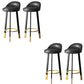 Sgabello da bar con seduta rotonda in stile moderno Sgabello da bar in pelle PU con gambe in metallo
