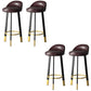 Sgabello da bar con seduta rotonda in stile moderno Sgabello da bar in pelle PU con gambe in metallo