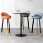 Sgabello da bar con seduta rotonda in stile moderno Sgabello da bar in pelle PU con gambe in metallo