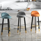 Sgabello da bar con seduta rotonda in stile moderno Sgabello da bar in pelle PU con gambe in metallo