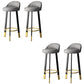 Sgabello da bar con seduta rotonda in stile moderno Sgabello da bar in pelle PU con gambe in metallo