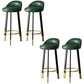 Sgabello da bar con seduta rotonda in stile moderno Sgabello da bar in pelle PU con gambe in metallo