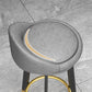 Sgabello da bar con seduta rotonda in stile moderno Sgabello da bar in pelle PU con gambe in metallo