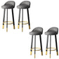 Sgabello da bar con seduta rotonda in stile moderno Sgabello da bar in pelle PU con gambe in metallo