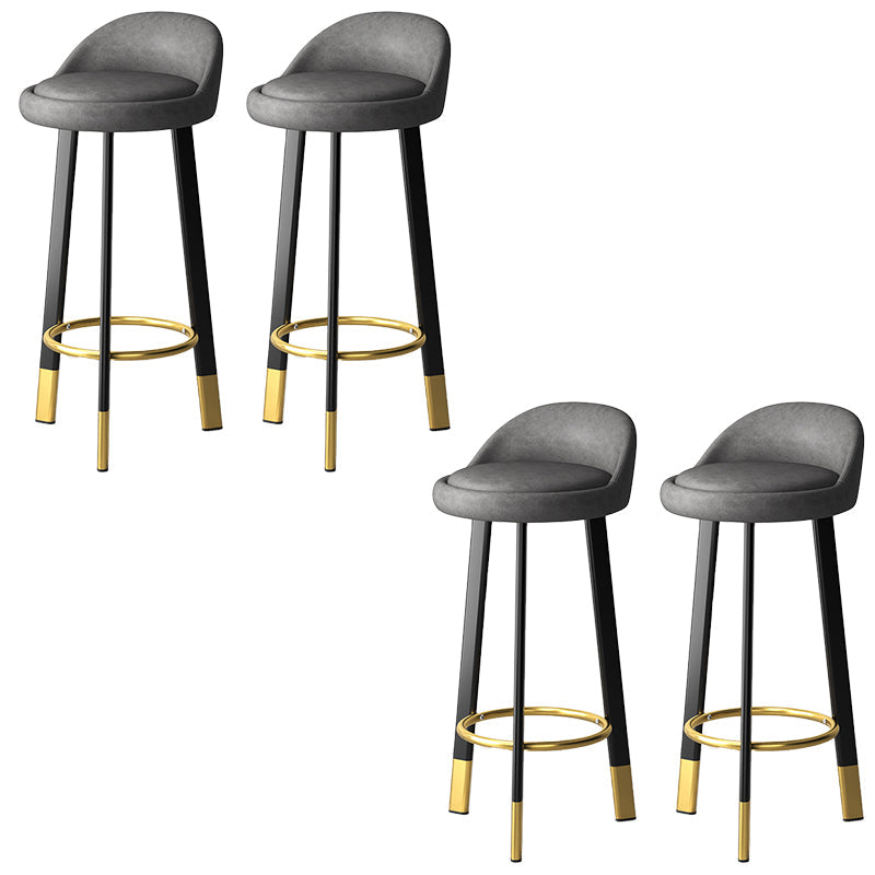 Sgabello da bar con seduta rotonda in stile moderno Sgabello da bar in pelle PU con gambe in metallo