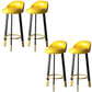 Sgabello da bar con seduta rotonda in stile moderno Sgabello da bar in pelle PU con gambe in metallo