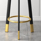 Sgabello da bar con seduta rotonda in stile moderno Sgabello da bar in pelle PU con gambe in metallo