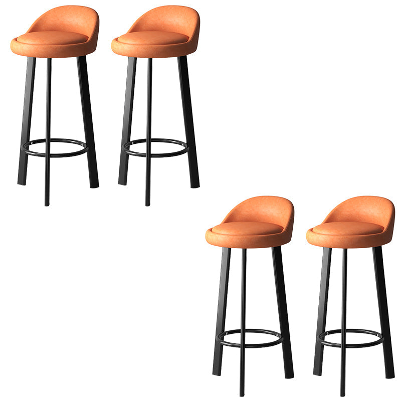Sgabello da bar con seduta rotonda in stile moderno Sgabello da bar in pelle PU con gambe in metallo