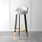 Sgabello da bar con seduta rotonda in stile moderno Sgabello da bar in pelle PU con gambe in metallo