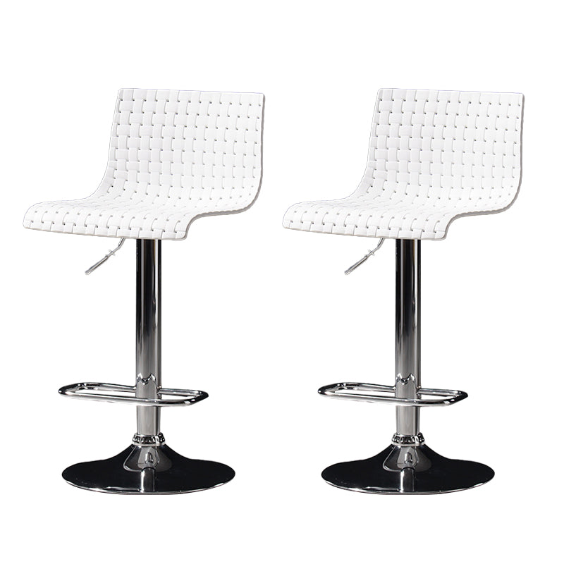 Industrial Style Liftable Bar Stool Plastic Counter Bar Stool with Metal Legs White 2 Piece Set Clearhalo 'Bar Furniture' 'Bar Stools' 'bar_stools' 'furn' 'furn_bar_stools' 'Furniture' 'Kitchen & Dining Furniture' 6869938