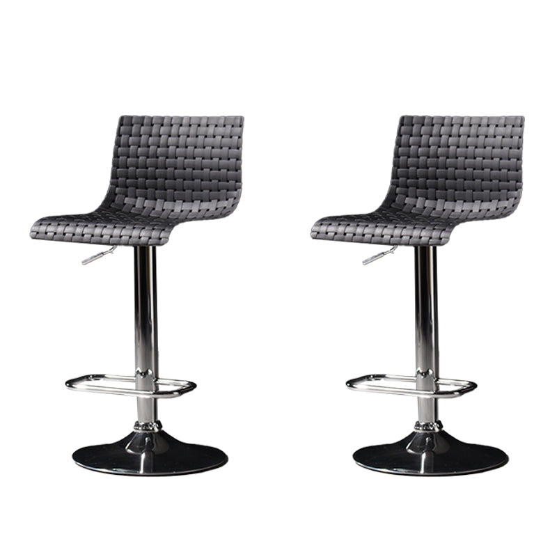 Industrial Style Liftable Bar Stool Plastic Counter Bar Stool with Metal Legs Black 2 Piece Set Clearhalo 'Bar Furniture' 'Bar Stools' 'bar_stools' 'furn' 'furn_bar_stools' 'Furniture' 'Kitchen & Dining Furniture' 6869941