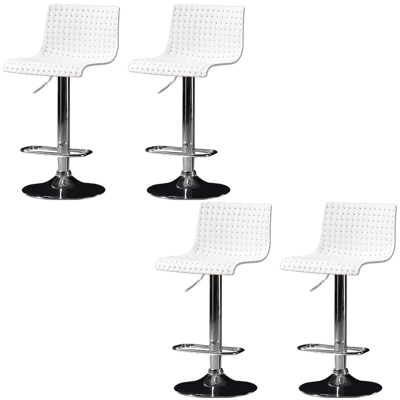 Industrial Style Liftable Bar Stool Plastic Counter Bar Stool with Metal Legs White 4 Piece Set Clearhalo 'Bar Furniture' 'Bar Stools' 'bar_stools' 'furn' 'furn_bar_stools' 'Furniture' 'Kitchen & Dining Furniture' 6869944