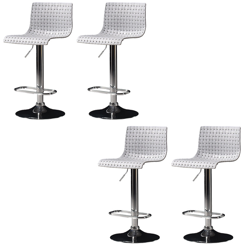 Industrial Style Liftable Bar Stool Plastic Counter Bar Stool with Metal Legs Grey 4 Piece Set Clearhalo 'Bar Furniture' 'Bar Stools' 'bar_stools' 'furn' 'furn_bar_stools' 'Furniture' 'Kitchen & Dining Furniture' 6869945