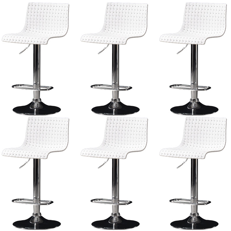 Industrial Style Liftable Bar Stool Plastic Counter Bar Stool with Metal Legs White 6 Piece Set Clearhalo 'Bar Furniture' 'Bar Stools' 'bar_stools' 'furn' 'furn_bar_stools' 'Furniture' 'Kitchen & Dining Furniture' 6869949