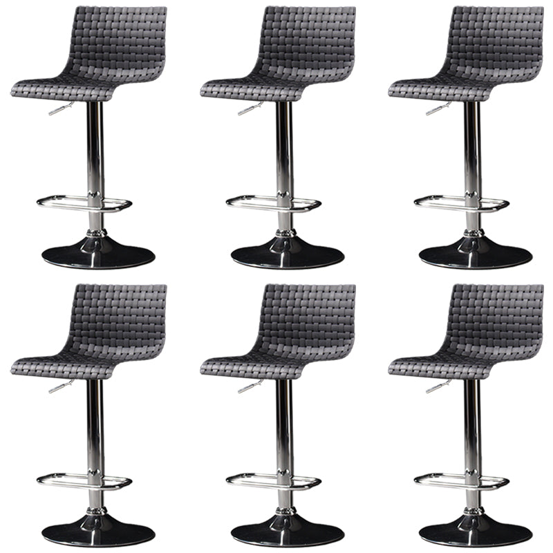 Industrial Style Liftable Bar Stool Plastic Counter Bar Stool with Metal Legs Black 6 Piece Set Clearhalo 'Bar Furniture' 'Bar Stools' 'bar_stools' 'furn' 'furn_bar_stools' 'Furniture' 'Kitchen & Dining Furniture' 6869953