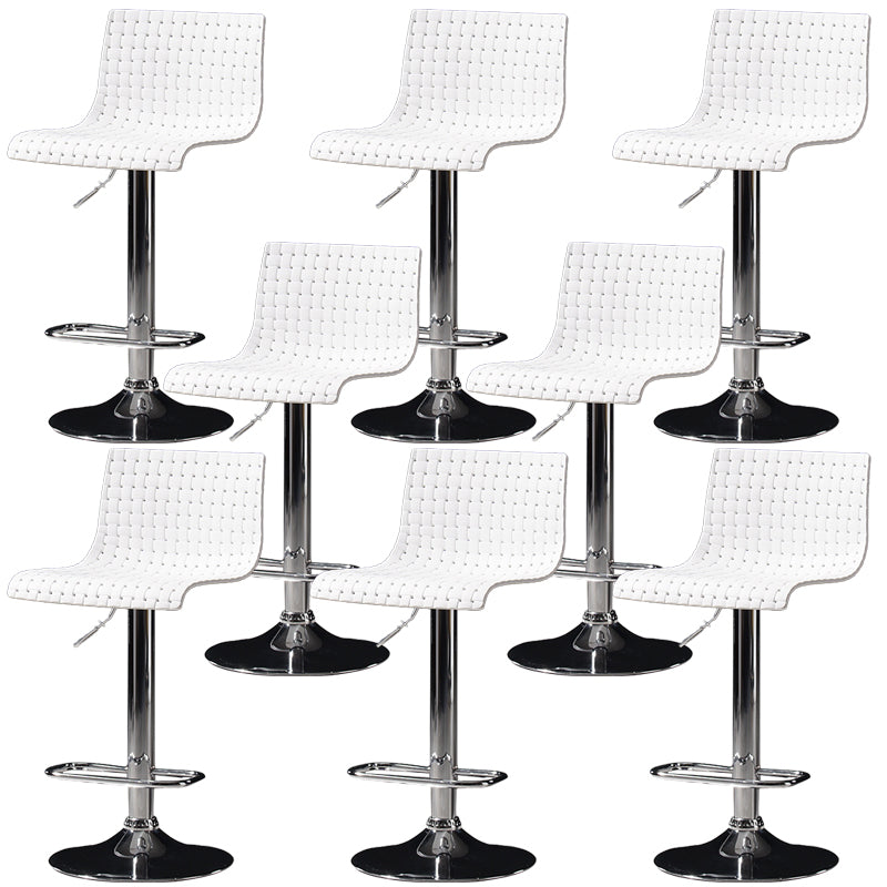 Industrial Style Liftable Bar Stool Plastic Counter Bar Stool with Metal Legs White 8 Piece Set Clearhalo 'Bar Furniture' 'Bar Stools' 'bar_stools' 'furn' 'furn_bar_stools' 'Furniture' 'Kitchen & Dining Furniture' 6869955