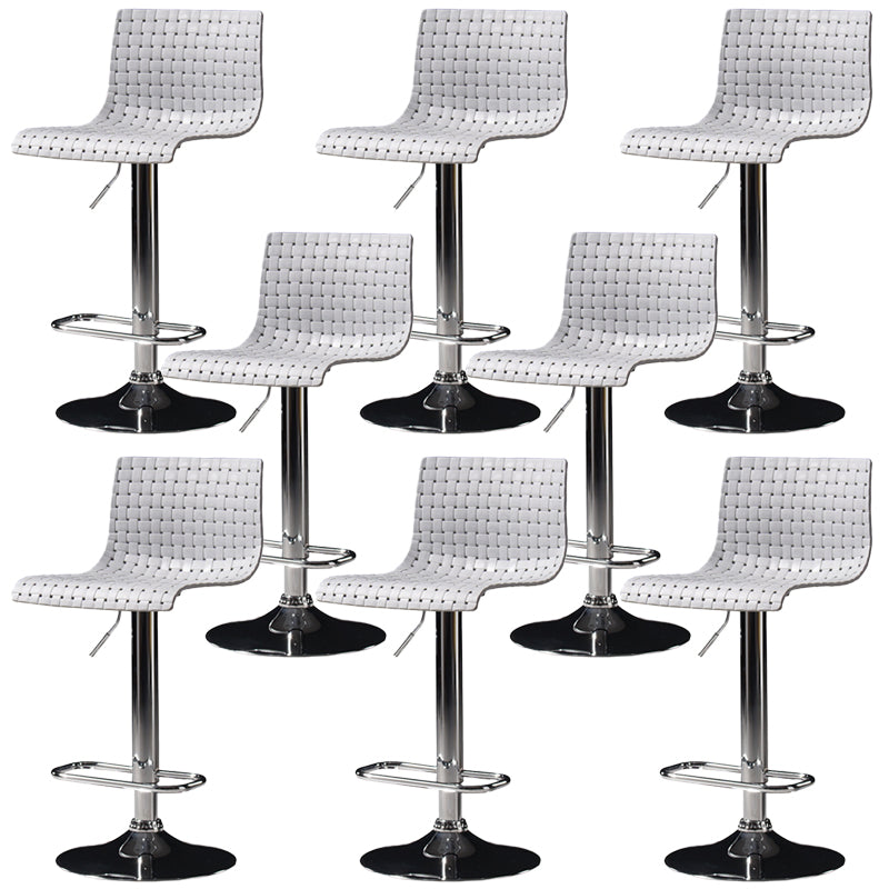 Industrial Style Liftable Bar Stool Plastic Counter Bar Stool with Metal Legs Grey 8 Piece Set Clearhalo 'Bar Furniture' 'Bar Stools' 'bar_stools' 'furn' 'furn_bar_stools' 'Furniture' 'Kitchen & Dining Furniture' 6869957
