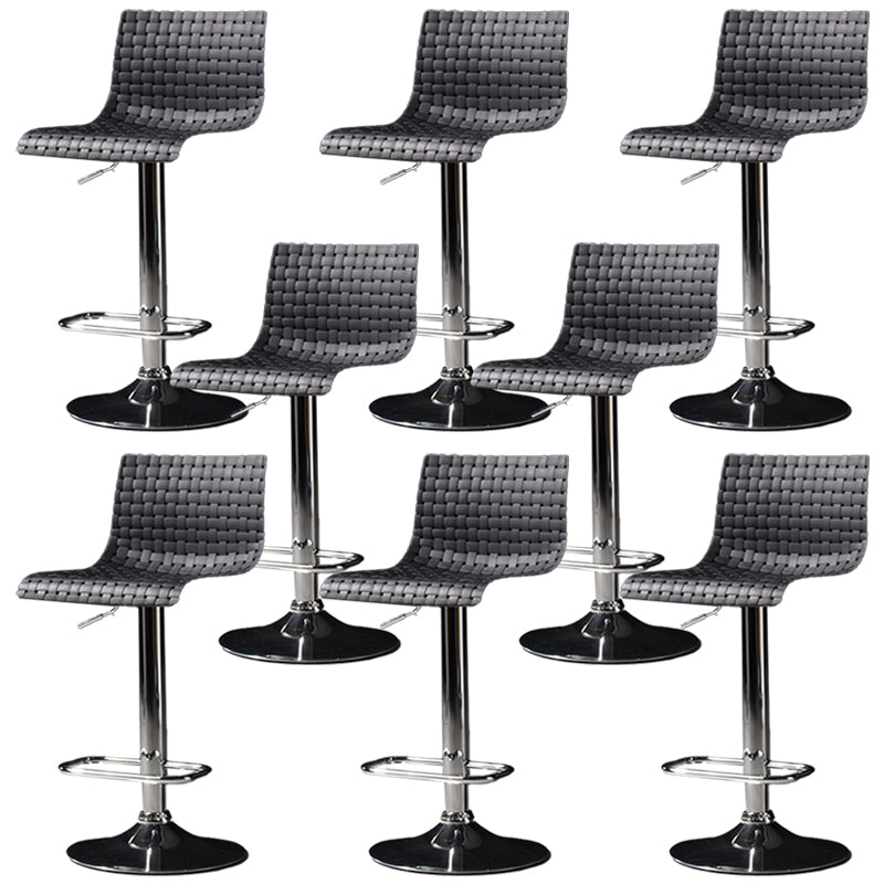 Industrial Style Liftable Bar Stool Plastic Counter Bar Stool with Metal Legs Black 8 Piece Set Clearhalo 'Bar Furniture' 'Bar Stools' 'bar_stools' 'furn' 'furn_bar_stools' 'Furniture' 'Kitchen & Dining Furniture' 6869958