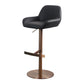 Glam Style Counter Stool Faux Leather Adjustable Height Bar Stool with Swivel Gloss Black 1 Piece Clearhalo 'Bar Furniture' 'Bar Stools' 'bar_stools' 'furn' 'furn_bar_stools' 'Furniture' 'Kitchen & Dining Furniture' 6869961