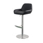 Glam Style Counter Stool Faux Leather Adjustable Height Bar Stool with Swivel Black 1 Piece Clearhalo 'Bar Furniture' 'Bar Stools' 'bar_stools' 'furn' 'furn_bar_stools' 'Furniture' 'Kitchen & Dining Furniture' 6869962