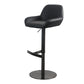 Glam Style Counter Stool Faux Leather Adjustable Height Bar Stool with Swivel Matte Black 1 Piece Clearhalo 'Bar Furniture' 'Bar Stools' 'bar_stools' 'furn' 'furn_bar_stools' 'Furniture' 'Kitchen & Dining Furniture' 6869964