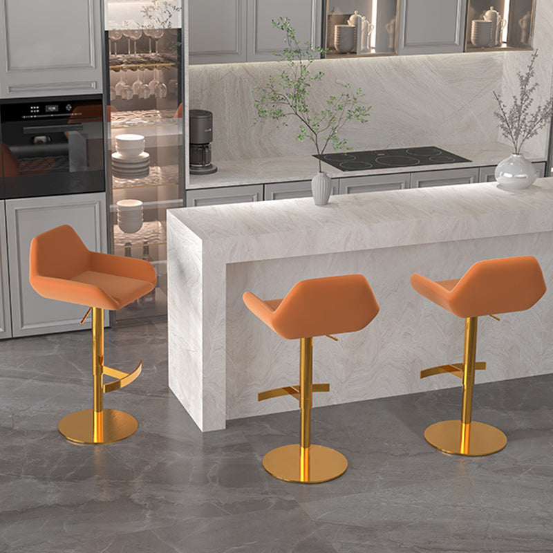 Glam Style Counter Stool Faux Leather Adjustable Height Bar Stool with Swivel Clearhalo 'Bar Furniture' 'Bar Stools' 'bar_stools' 'furn' 'furn_bar_stools' 'Furniture' 'Kitchen & Dining Furniture' 6869965