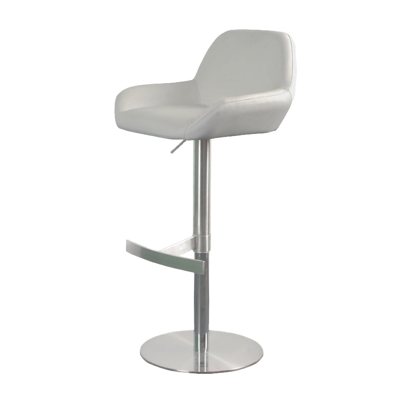 Glam Style Counter Stool Faux Leather Adjustable Height Bar Stool with Swivel White 1 Piece Clearhalo 'Bar Furniture' 'Bar Stools' 'bar_stools' 'furn' 'furn_bar_stools' 'Furniture' 'Kitchen & Dining Furniture' 6869970