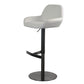 Glam Style Counter Stool Faux Leather Adjustable Height Bar Stool with Swivel Black White 1 Piece Clearhalo 'Bar Furniture' 'Bar Stools' 'bar_stools' 'furn' 'furn_bar_stools' 'Furniture' 'Kitchen & Dining Furniture' 6869973
