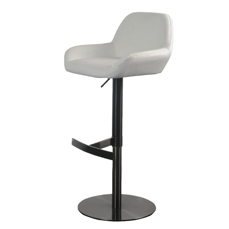Glam Style Counter Stool Faux Leather Adjustable Height Bar Stool with Swivel Black White 1 Piece Clearhalo 'Bar Furniture' 'Bar Stools' 'bar_stools' 'furn' 'furn_bar_stools' 'Furniture' 'Kitchen & Dining Furniture' 6869973
