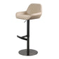 Glam Style Counter Stool Faux Leather Adjustable Height Bar Stool with Swivel Brown-Black 1 Piece Clearhalo 'Bar Furniture' 'Bar Stools' 'bar_stools' 'furn' 'furn_bar_stools' 'Furniture' 'Kitchen & Dining Furniture' 6869979