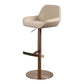 Glam Style Counter Stool Faux Leather Adjustable Height Bar Stool with Swivel Khaki 1 Piece Clearhalo 'Bar Furniture' 'Bar Stools' 'bar_stools' 'furn' 'furn_bar_stools' 'Furniture' 'Kitchen & Dining Furniture' 6869980