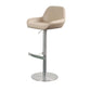 Glam Style Counter Stool Faux Leather Adjustable Height Bar Stool with Swivel Brown 1 Piece Clearhalo 'Bar Furniture' 'Bar Stools' 'bar_stools' 'furn' 'furn_bar_stools' 'Furniture' 'Kitchen & Dining Furniture' 6869981