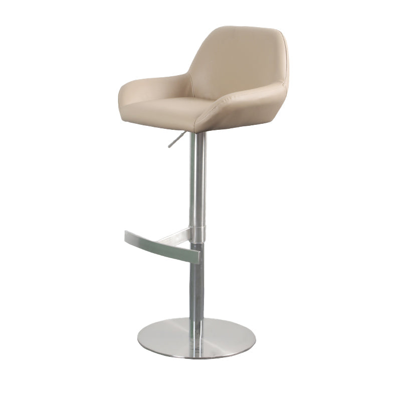 Glam Style Counter Stool Faux Leather Adjustable Height Bar Stool with Swivel Brown 1 Piece Clearhalo 'Bar Furniture' 'Bar Stools' 'bar_stools' 'furn' 'furn_bar_stools' 'Furniture' 'Kitchen & Dining Furniture' 6869981