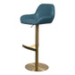 Glam Style Counter Stool Faux Leather Adjustable Height Bar Stool with Swivel Blue Gold 1 Piece Clearhalo 'Bar Furniture' 'Bar Stools' 'bar_stools' 'furn' 'furn_bar_stools' 'Furniture' 'Kitchen & Dining Furniture' 6869983