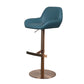 Glam Style Counter Stool Faux Leather Adjustable Height Bar Stool with Swivel Ocean Blue 1 Piece Clearhalo 'Bar Furniture' 'Bar Stools' 'bar_stools' 'furn' 'furn_bar_stools' 'Furniture' 'Kitchen & Dining Furniture' 6869985