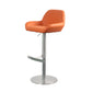 Glam Style Counter Stool Faux Leather Adjustable Height Bar Stool with Swivel Orange 1 Piece Clearhalo 'Bar Furniture' 'Bar Stools' 'bar_stools' 'furn' 'furn_bar_stools' 'Furniture' 'Kitchen & Dining Furniture' 6869988