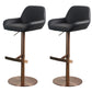 Glam Style Counter Stool Faux Leather Adjustable Height Bar Stool with Swivel Gloss Black 2 Piece Set Clearhalo 'Bar Furniture' 'Bar Stools' 'bar_stools' 'furn' 'furn_bar_stools' 'Furniture' 'Kitchen & Dining Furniture' 6869990