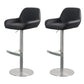 Glam Style Counter Stool Faux Leather Adjustable Height Bar Stool with Swivel Black 2 Piece Set Clearhalo 'Bar Furniture' 'Bar Stools' 'bar_stools' 'furn' 'furn_bar_stools' 'Furniture' 'Kitchen & Dining Furniture' 6869991