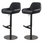Glam Style Counter Stool Faux Leather Adjustable Height Bar Stool with Swivel Matte Black 2 Piece Set Clearhalo 'Bar Furniture' 'Bar Stools' 'bar_stools' 'furn' 'furn_bar_stools' 'Furniture' 'Kitchen & Dining Furniture' 6869992