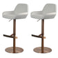 Glam Style Counter Stool Faux Leather Adjustable Height Bar Stool with Swivel Textured White 2 Piece Set Clearhalo 'Bar Furniture' 'Bar Stools' 'bar_stools' 'furn' 'furn_bar_stools' 'Furniture' 'Kitchen & Dining Furniture' 6869994