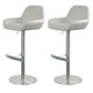 Glam Style Counter Stool Faux Leather Adjustable Height Bar Stool with Swivel White 2 Piece Set Clearhalo 'Bar Furniture' 'Bar Stools' 'bar_stools' 'furn' 'furn_bar_stools' 'Furniture' 'Kitchen & Dining Furniture' 6869995