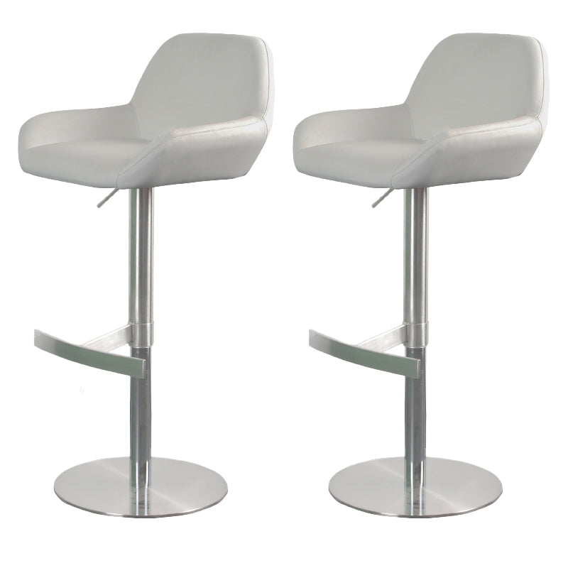 Glam Style Counter Stool Faux Leather Adjustable Height Bar Stool with Swivel White 2 Piece Set Clearhalo 'Bar Furniture' 'Bar Stools' 'bar_stools' 'furn' 'furn_bar_stools' 'Furniture' 'Kitchen & Dining Furniture' 6869995