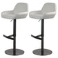 Glam Style Counter Stool Faux Leather Adjustable Height Bar Stool with Swivel Black White 2 Piece Set Clearhalo 'Bar Furniture' 'Bar Stools' 'bar_stools' 'furn' 'furn_bar_stools' 'Furniture' 'Kitchen & Dining Furniture' 6869996