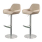 Glam Style Counter Stool Faux Leather Adjustable Height Bar Stool with Swivel Brown 2 Piece Set Clearhalo 'Bar Furniture' 'Bar Stools' 'bar_stools' 'furn' 'furn_bar_stools' 'Furniture' 'Kitchen & Dining Furniture' 6870001