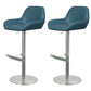 Glam Style Counter Stool Faux Leather Adjustable Height Bar Stool with Swivel Blue 2 Piece Set Clearhalo 'Bar Furniture' 'Bar Stools' 'bar_stools' 'furn' 'furn_bar_stools' 'Furniture' 'Kitchen & Dining Furniture' 6870004